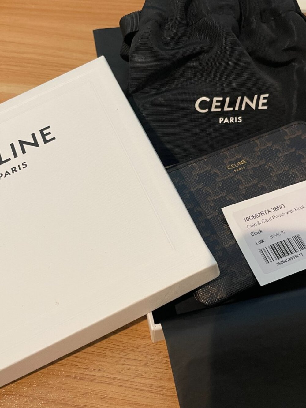 Celine Paris Coin Purse In Triomphe Canvas Black - Picture 7 of 8